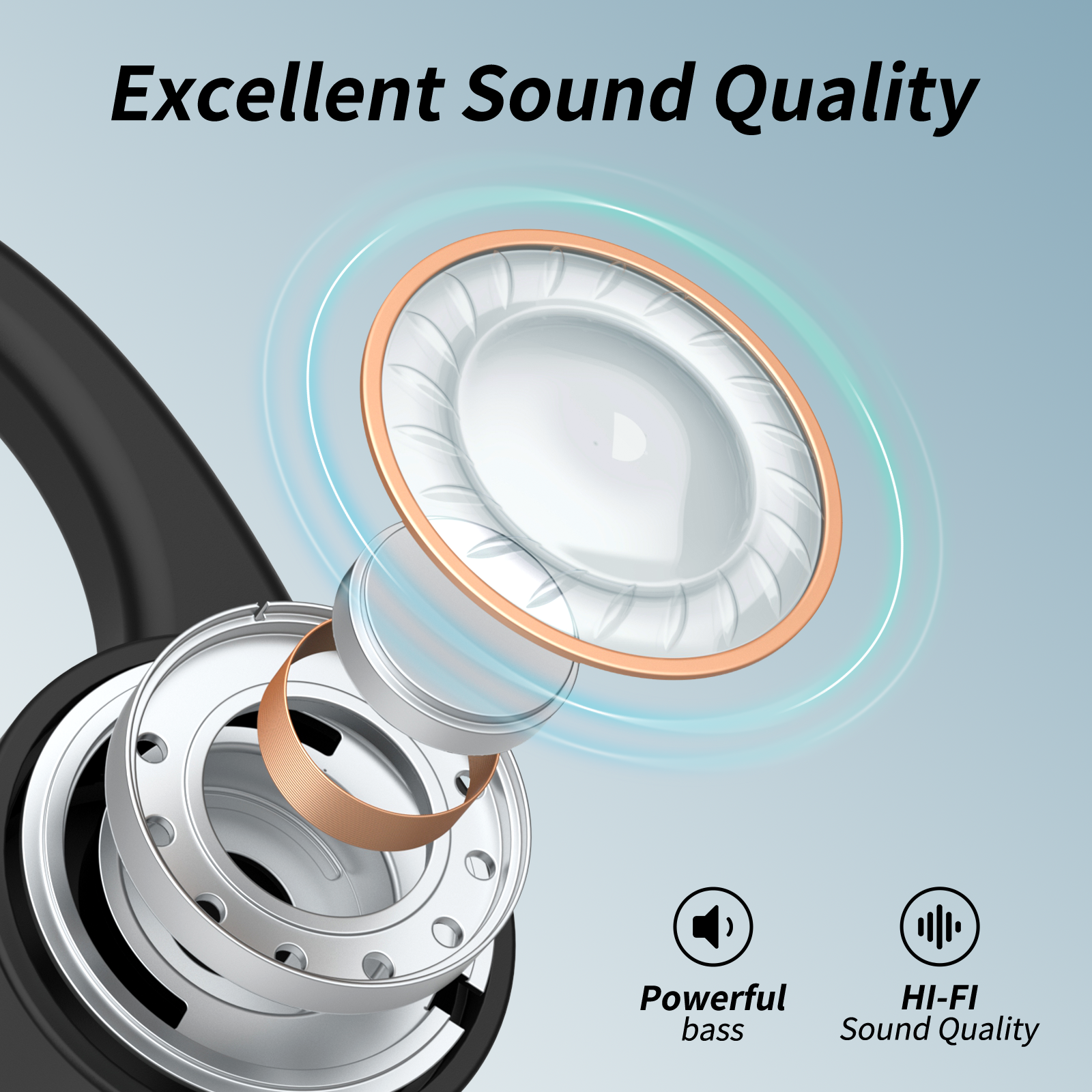 CXK Wireless Heaphones, Bone Conduction Headphones Bluetooth 5.4