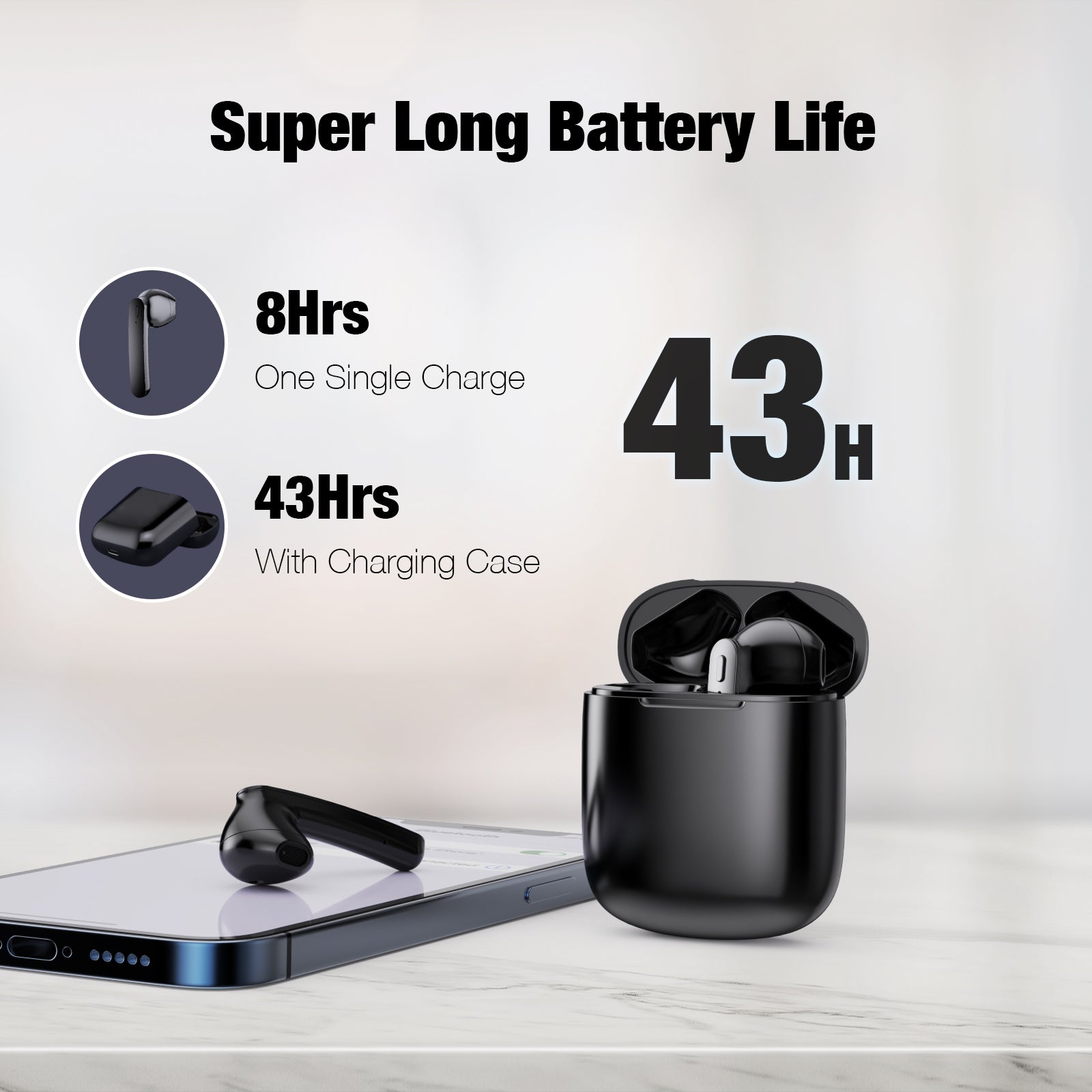 Wireless Earbuds T12 Black