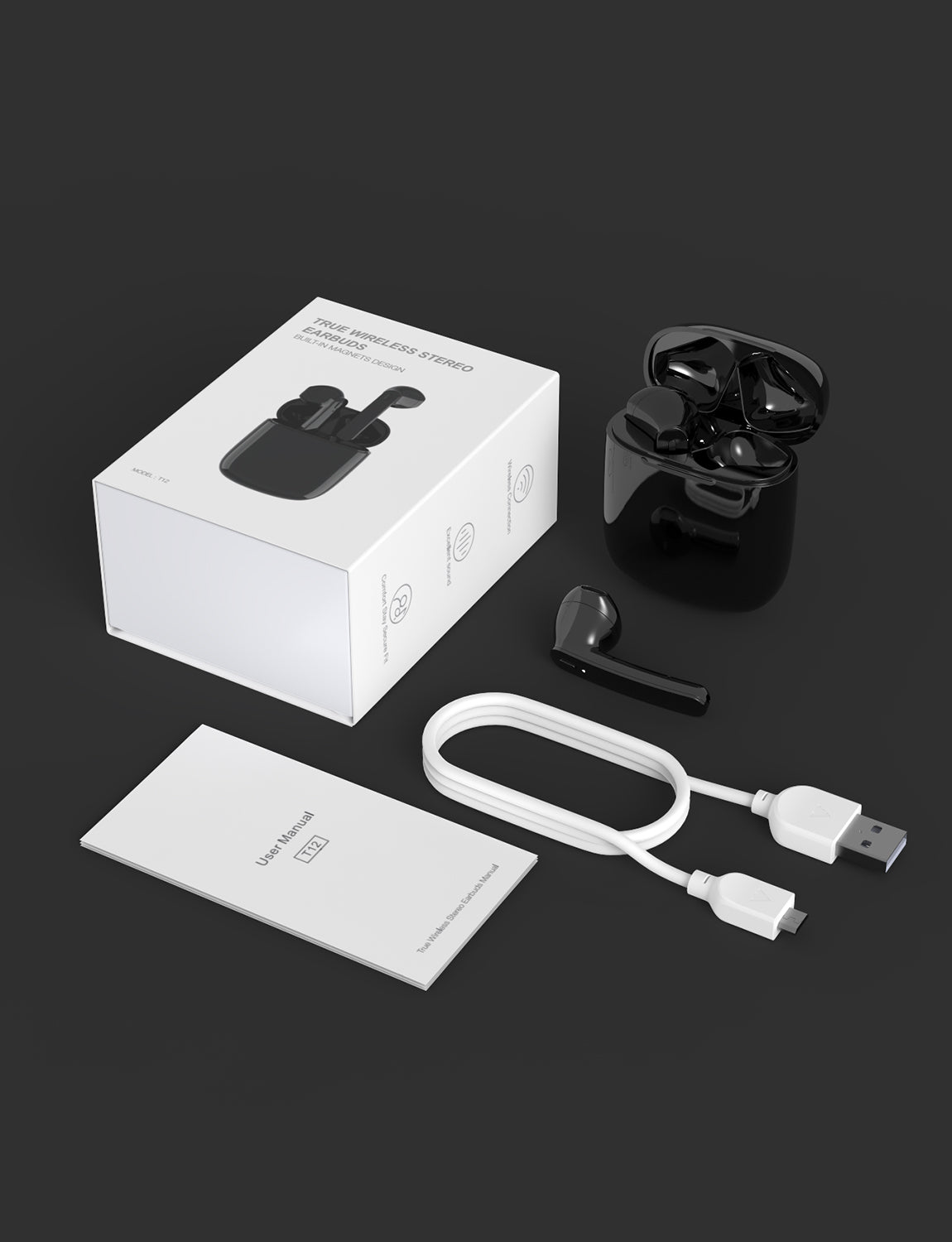 Wireless Earbuds T12 Black